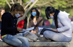 Students with masks. Click image to expand.