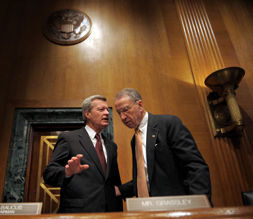 Sens. Max Baucus (left) and Chuck Grassley.