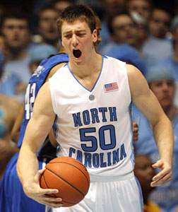 Tyler Hansbrough #50 of the North Carolina Tar Heels. Click image to expand.