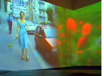 Still from MoMA's installation of Pipolotti Rist's Ever Is Over All.