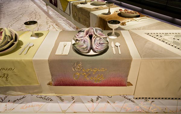 Place setting for Georgia O'Keefe at The Dinner Party.