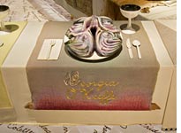 Place setting for Georgia O'Keefe. Click image to expand.
