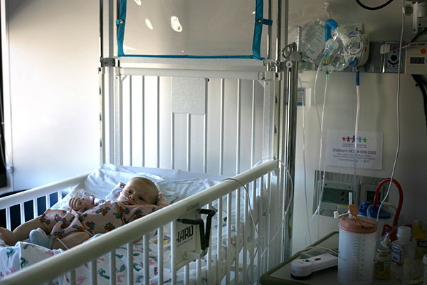 Walker in his hospital room.