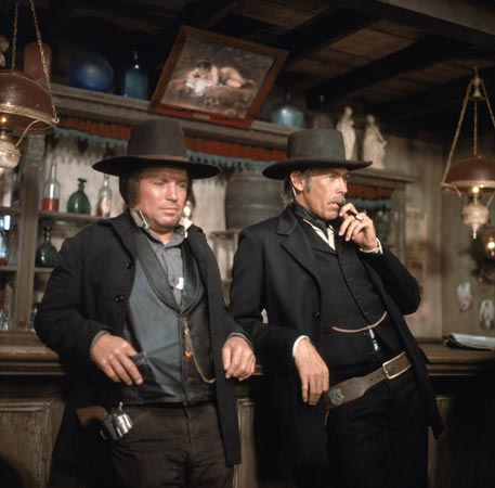 Richard Jaeckel and James Coburn in Pat Garrett and Billy the Kid.