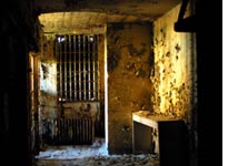 Inside the old Belzoni jail, today past the verge of ruin