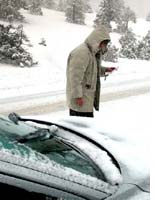 Reading instructions in the snow