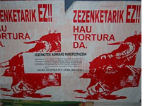 A Basque-language anti-bullfighting poster.