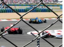 Michael Schumacher stalks the lead around the Adelaide chicane
