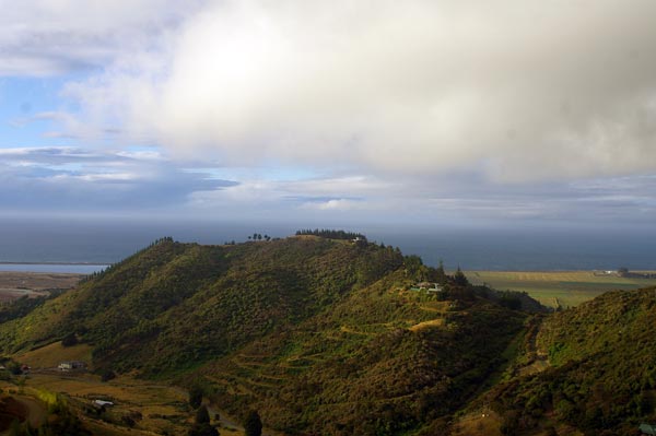 The view from the Parautane Lodge, a hilltop bed and breakfast outside Nelson.