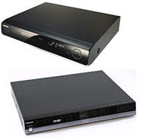Blu-ray (top) and HD-DVD players.