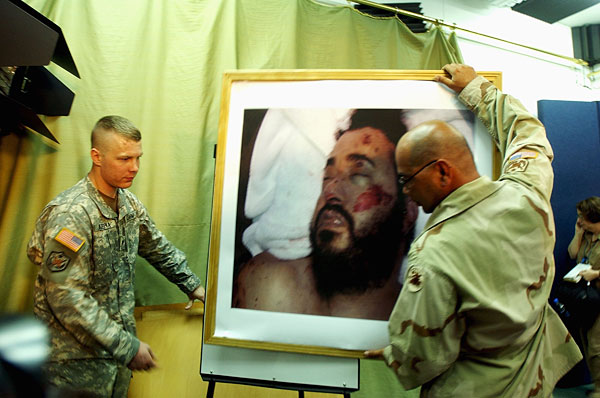 Announcing Zarqawi's death.