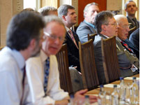 Ian Paisley and Gerry Adams at meeting. Click image to expand.