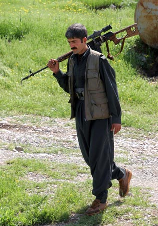 A Kurdish Peshmerga fighter.