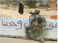 An American soldier in Iraq. Click image to expand