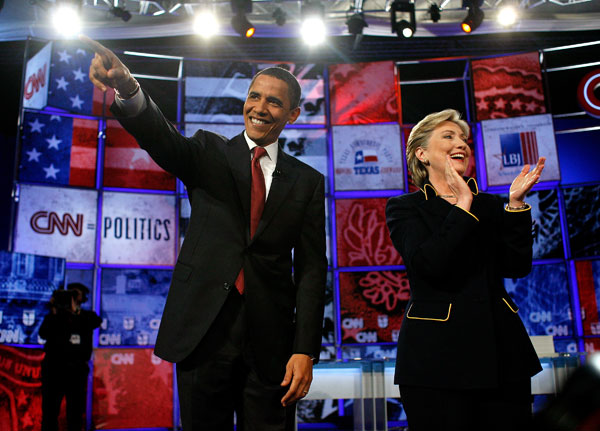 Barack Obama and Hillary Clinton.