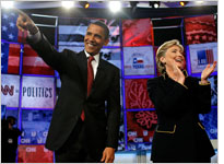Barack Obama and Hillary Clinton. Click image to expand