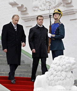 Vladimir Putin and Dmitry Medvedev. Click image to expand.