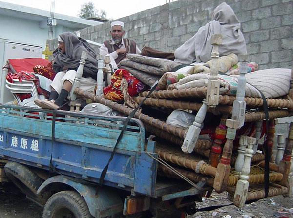 Residents flee the Swat Valley in Pakistan.