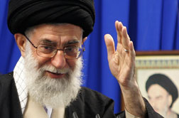 Photograph of Iran's supreme leader Ayatollah Ali Khamenei.