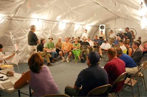 Town meeting at Waveland.