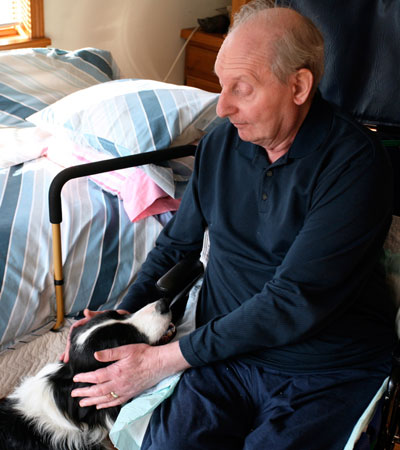 Izzy with a patient.