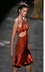 A model walks the runway at the Zac Posen show