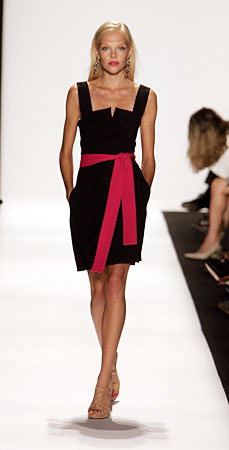A model at the Diane von Furstenberg show.
