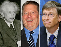 Einstein, Gore, Gates. Click image to expand.