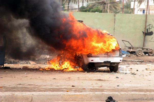 A suicide car bombing in Karbala, Iraq.