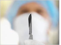 Surgeon with a scalpel