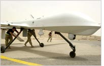 RQ-1 Predator Unmanned Aerial Vehicle at Tallil Air Base in Iraq. Click image to expand.