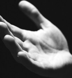 Human hand, close up.