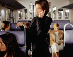 Woman on a train. Click image to expand.