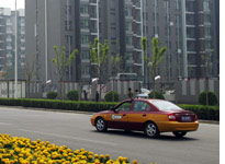 A taxi in Beijing.