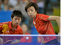 Guo Yue and Zhang Yining at the Beijing Olympics. Click image to expand.