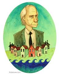 Richard Ford illustration by Rob Donnelly. Click image to expand.