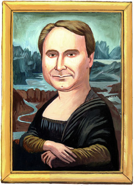 slate: Dan Brown as Mona Lisa