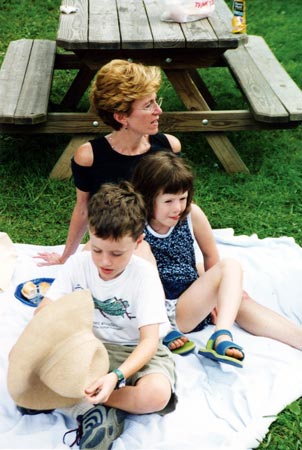 Marjorie and her kids in June 2002, after diagnosis but well before she showed any outward signs of illness.