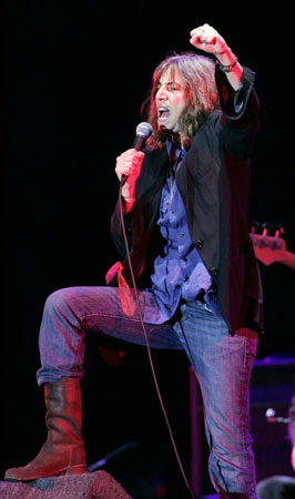 Patti Smith in concert.