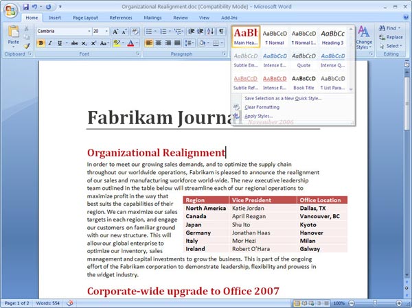 Office 2007.