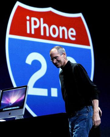 Apple CEO Steve Jobs introduces the new generation of the iPhone.