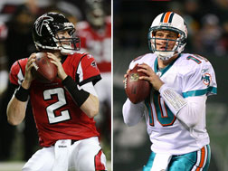 Matt Ryan of the Atlanta Falcons (left) and Chad Pennington of the Miami Dolphins. Click image to expand.