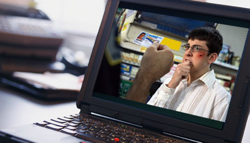 Still on a laptop computer of Christopher Mintz-Plasse in Superbad.