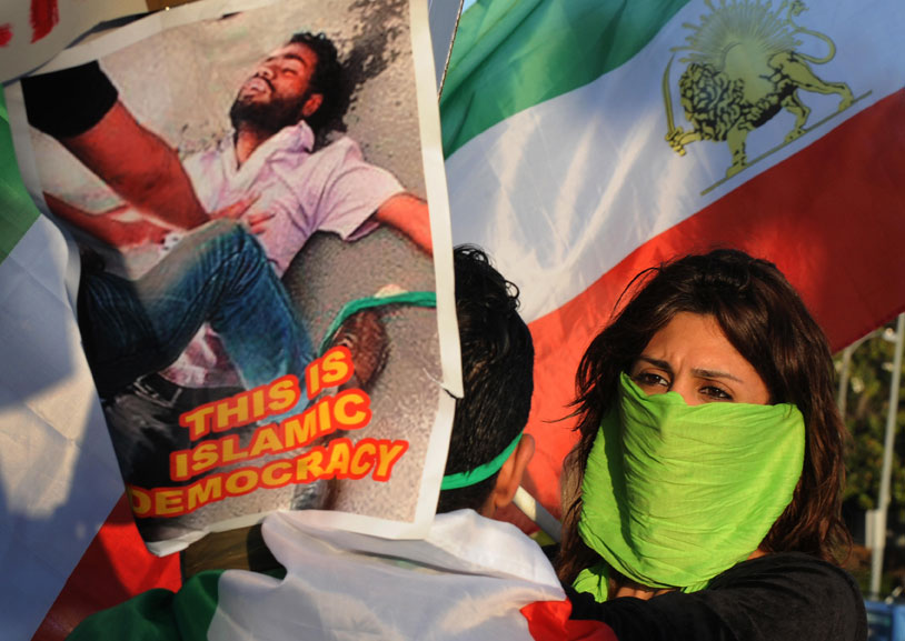 An Iranian woman demonstrator.