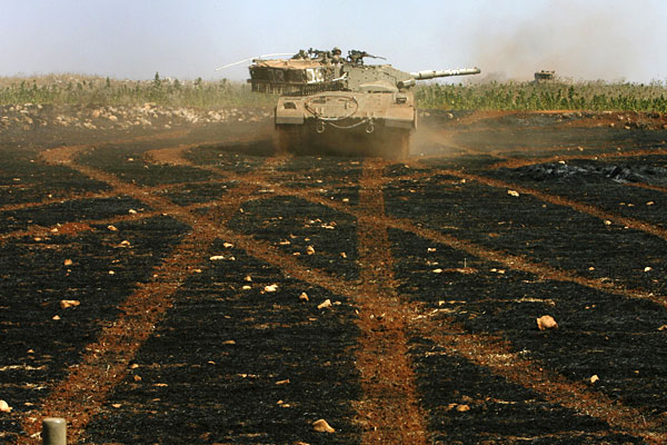 Israeli armored forces in Lebanon.