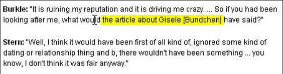 A supermodel. Page Six suggested Burkle two-timed his girlfriend. He says he never dated Gisele.