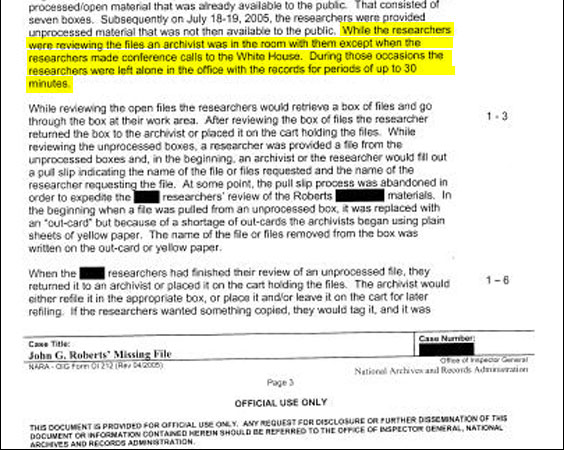 Initially the National Archives also told reporters that the Bush White House employees weren't left alone. That turned out to be incorrect, too. You'd think archivists would be better at doing their research.
