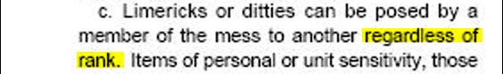 This is not advisable in the civilian world, and I can't imagine it would be any more so in the military world, which places much more emphasis on showing respect for your superiors.
