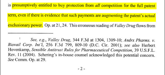 In other words, that antitrust law can't be enforced with respect to these payoffs. Shit happens.