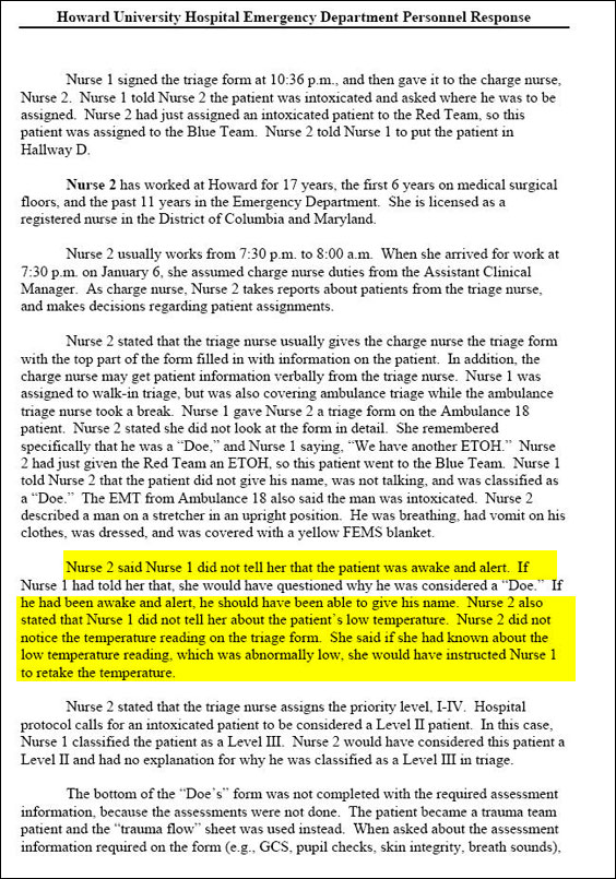 In other words, virtually no information was exchanged between the two nurses.